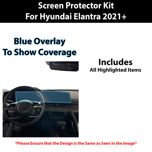 For Hyundai Elantra 2021+ Scratch Resistant Shatter Proof Infotainment Clear Screen Protection Film