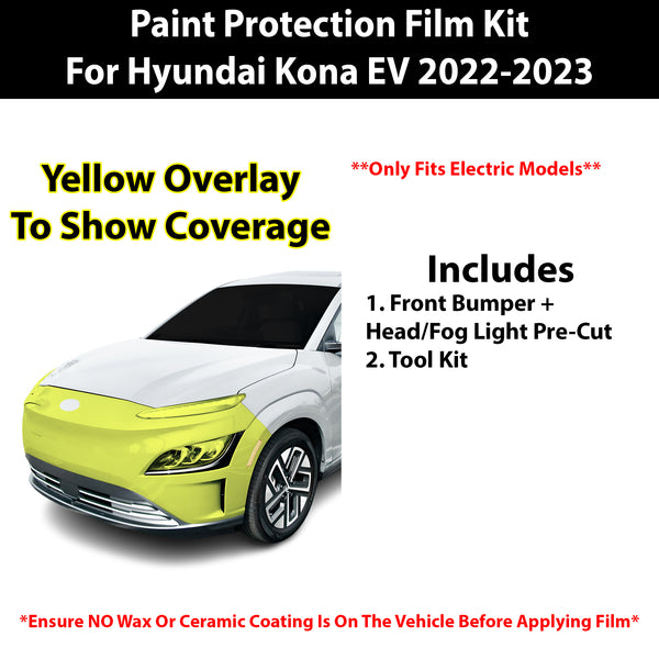 Fits Hyundai Kona Electric 2022-2023 Precut Premium Paint Protection Film Clear Bra PPF Decal Film Kit Cover