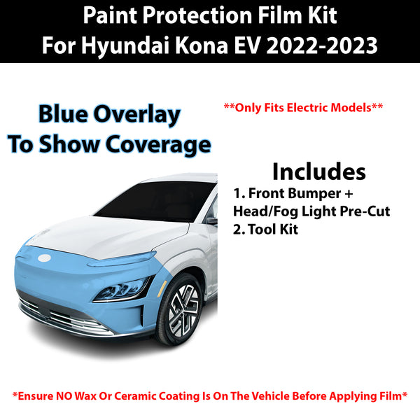 Fits Hyundai Kona Electric 2022-2023 Precut Premium Paint Protection Film Clear Bra PPF Decal Film Kit Cover