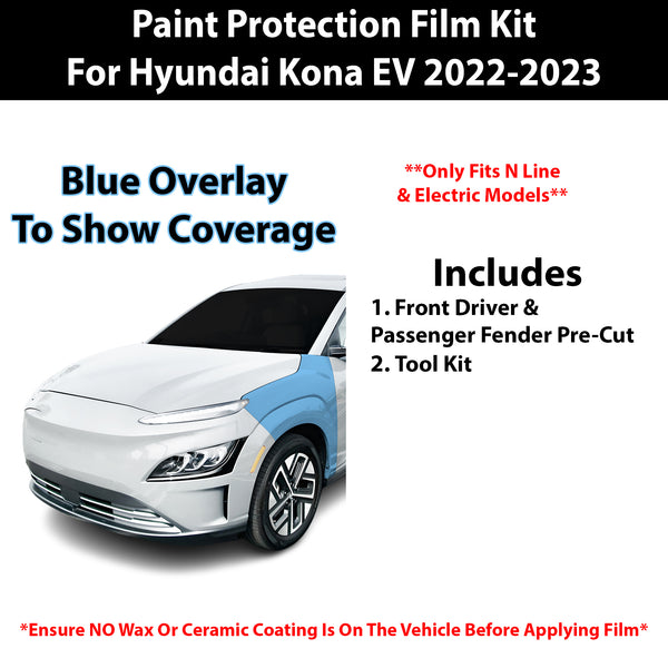 Fits Hyundai Kona Electric 2022-2023 Precut Premium Paint Protection Film Clear Bra PPF Decal Film Kit Cover