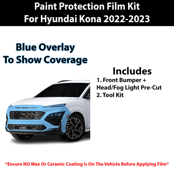 Fits Hyundai Kona 2022-2023 Precut Premium Paint Protection Film Clear Bra PPF Decal Film Kit Cover