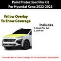 Fits Hyundai Kona 2022-2023 Precut Premium Paint Protection Film Clear Bra PPF Decal Film Kit Cover