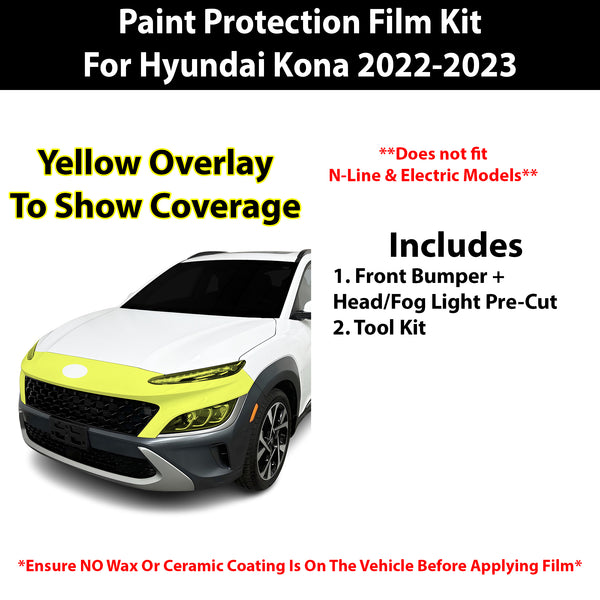 Fits Hyundai Kona 2022-2023 Precut Premium Paint Protection Film Clear Bra PPF Decal Film Kit Cover