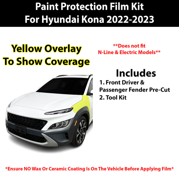 Fits Hyundai Kona 2022-2023 Precut Premium Paint Protection Film Clear Bra PPF Decal Film Kit Cover