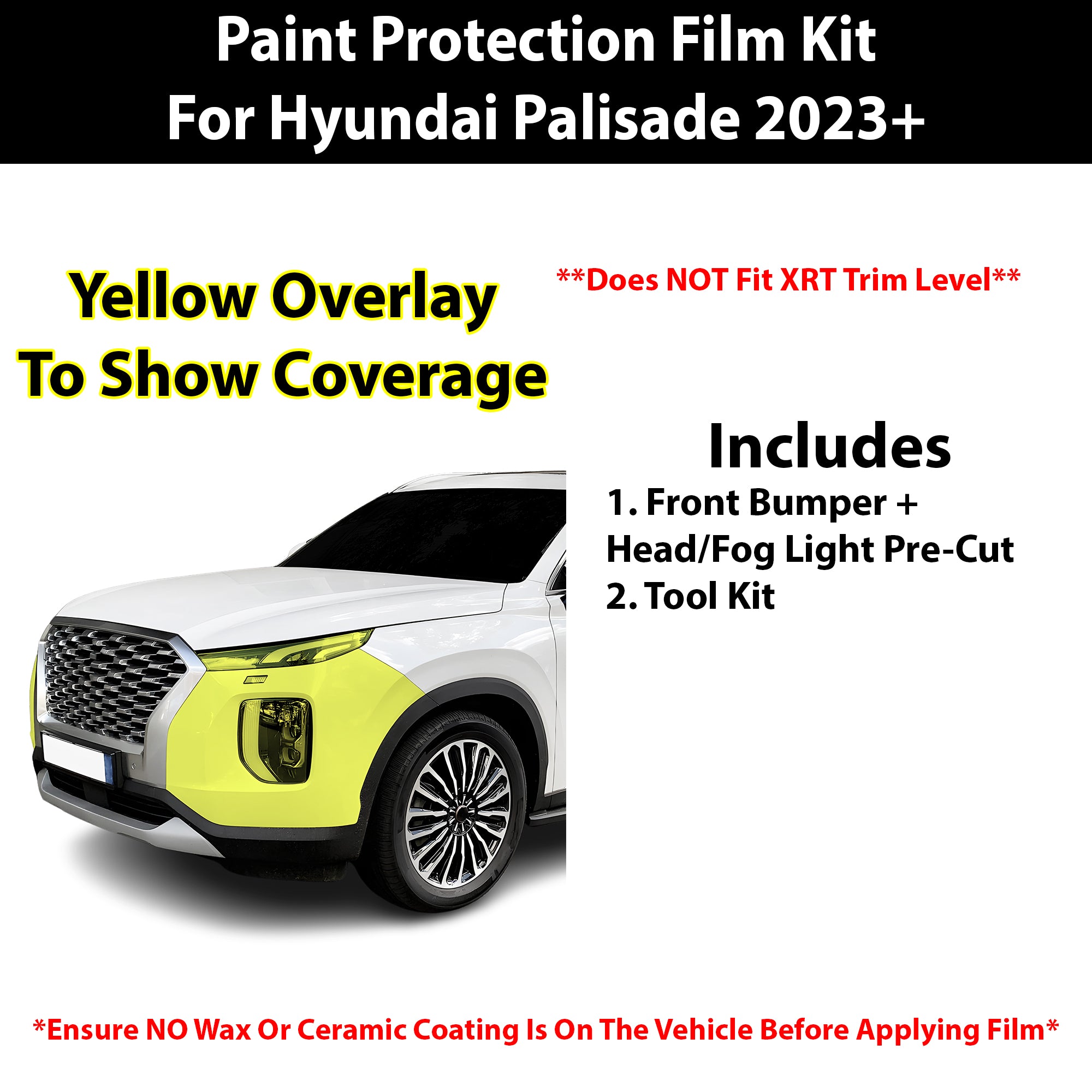 Fits Hyundai Palisade 2023+ Precut Premium Paint Protection Film Clear Bra PPF Decal Film Kit Cover - Bogar Tech Designs