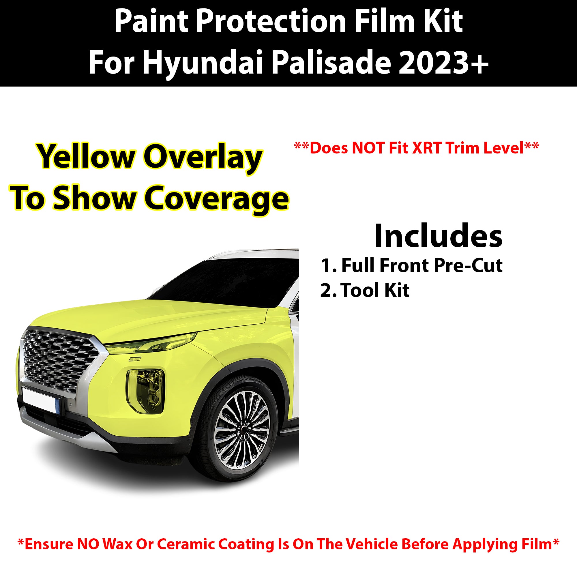 Fits Hyundai Palisade 2023+ Precut Premium Paint Protection Film Clear Bra PPF Decal Film Kit Cover - Bogar Tech Designs