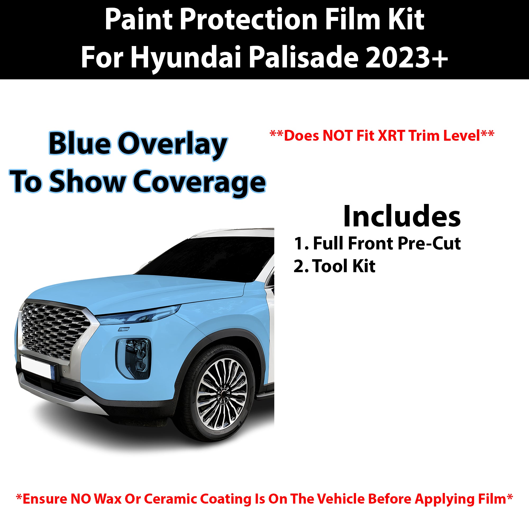 Fits Hyundai Palisade 2023+ Precut Premium Paint Protection Film Clear Bra PPF Decal Film Kit Cover - Bogar Tech Designs