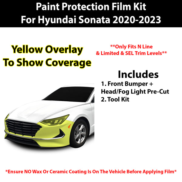 Fits Hyundai Sonata 2020-2023 Precut Premium Paint Protection Film Clear Bra PPF Decal Film Kit Cover