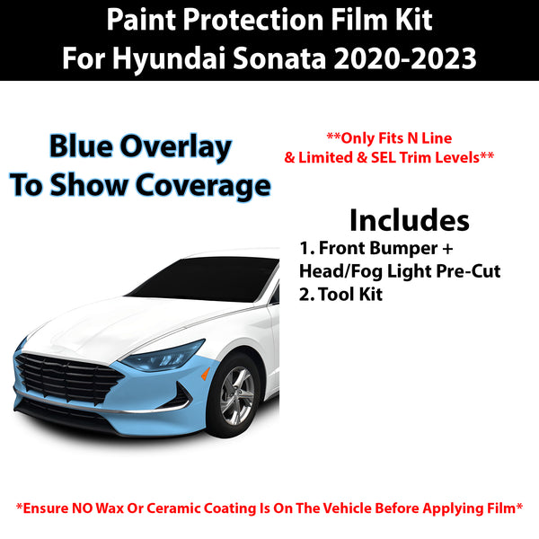 Fits Hyundai Sonata 2020-2023 Precut Premium Paint Protection Film Clear Bra PPF Decal Film Kit Cover