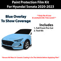 Fits Hyundai Sonata 2020-2023 Precut Premium Paint Protection Film Clear Bra PPF Decal Film Kit Cover