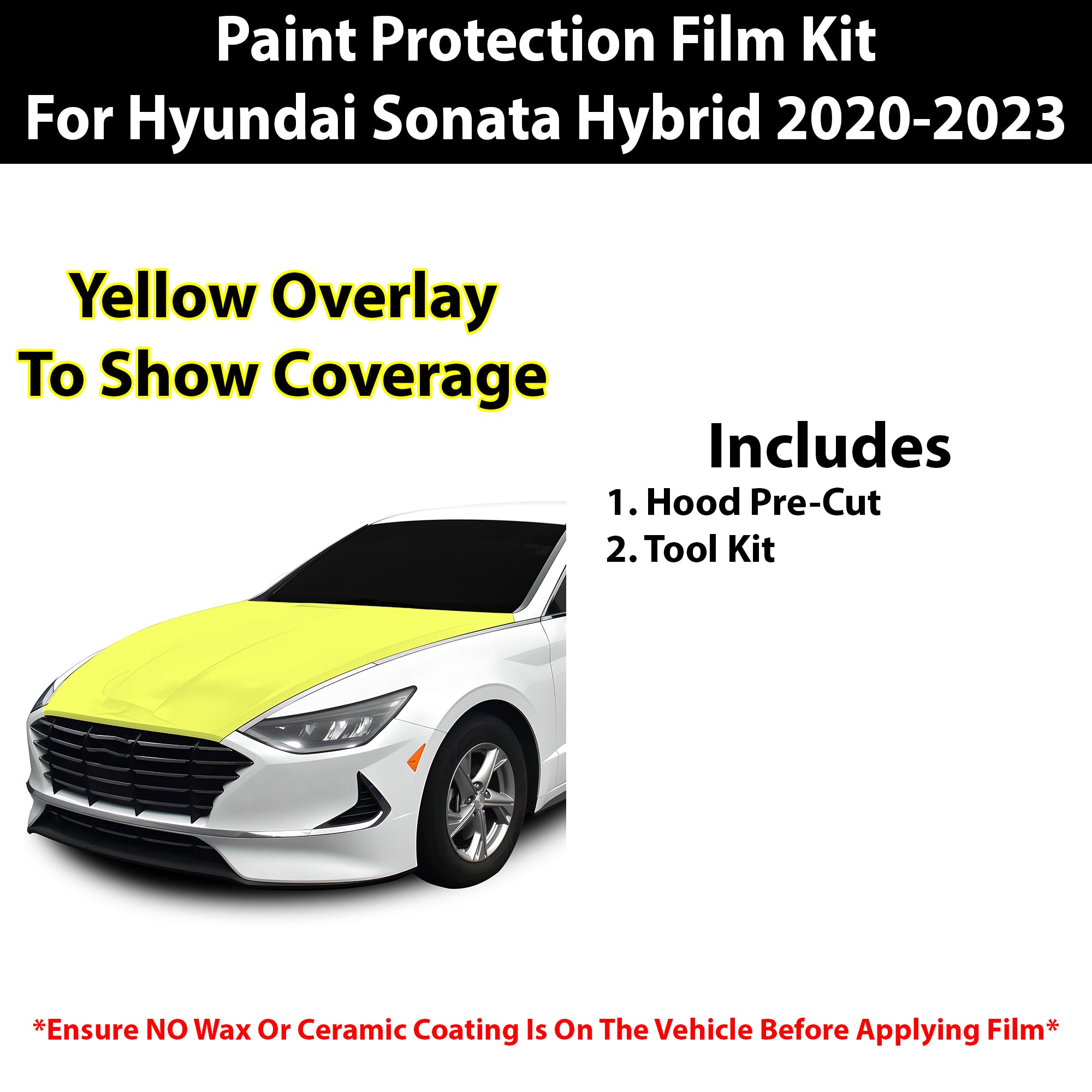 Fits Hyundai Sonata Hybrid 2021 - 2023 Precut Premium Paint Protection Film Clear Bra PPF Decal Film Kit Cover - Bogar Tech Designs