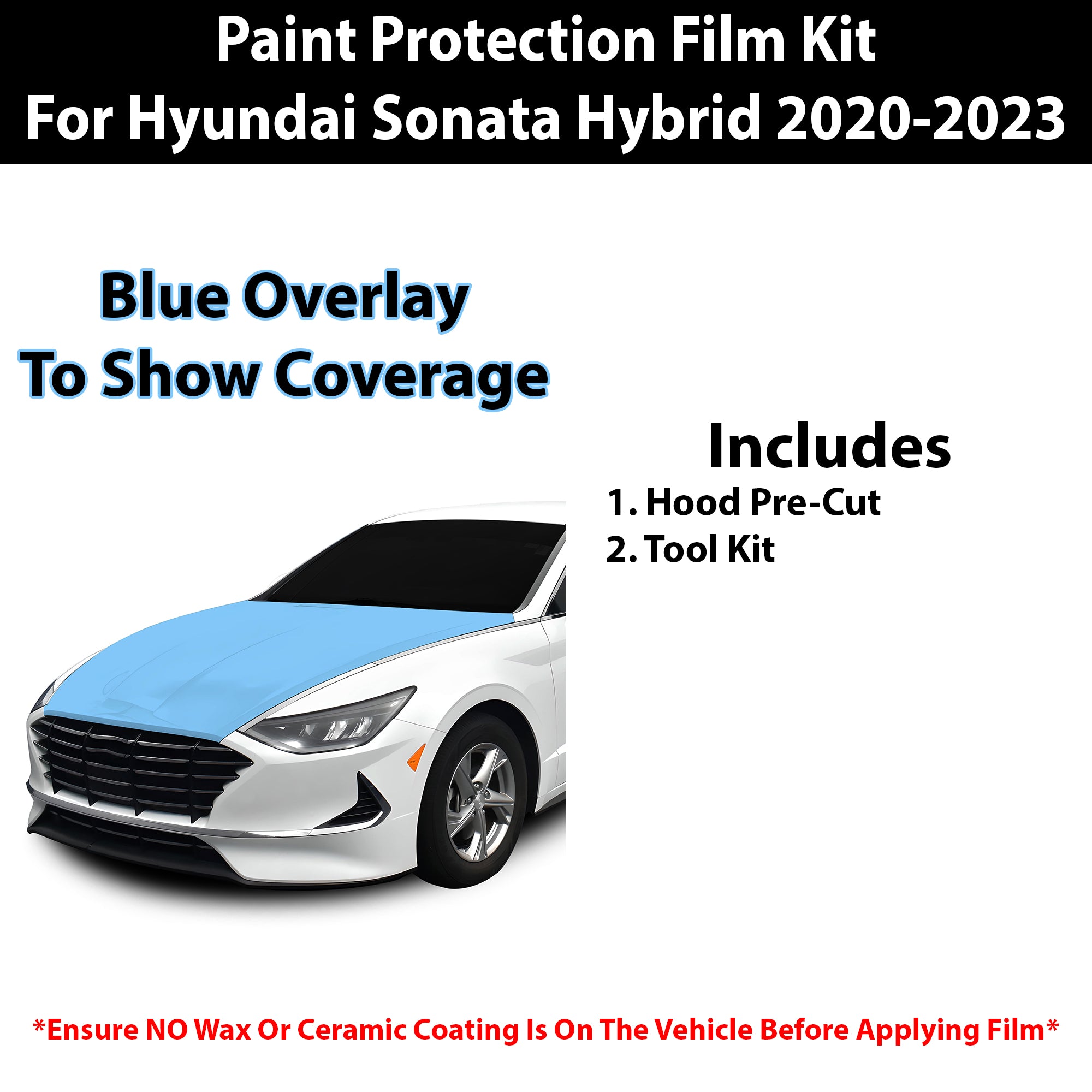 Fits Hyundai Sonata Hybrid 2021 - 2023 Precut Premium Paint Protection Film Clear Bra PPF Decal Film Kit Cover - Bogar Tech Designs
