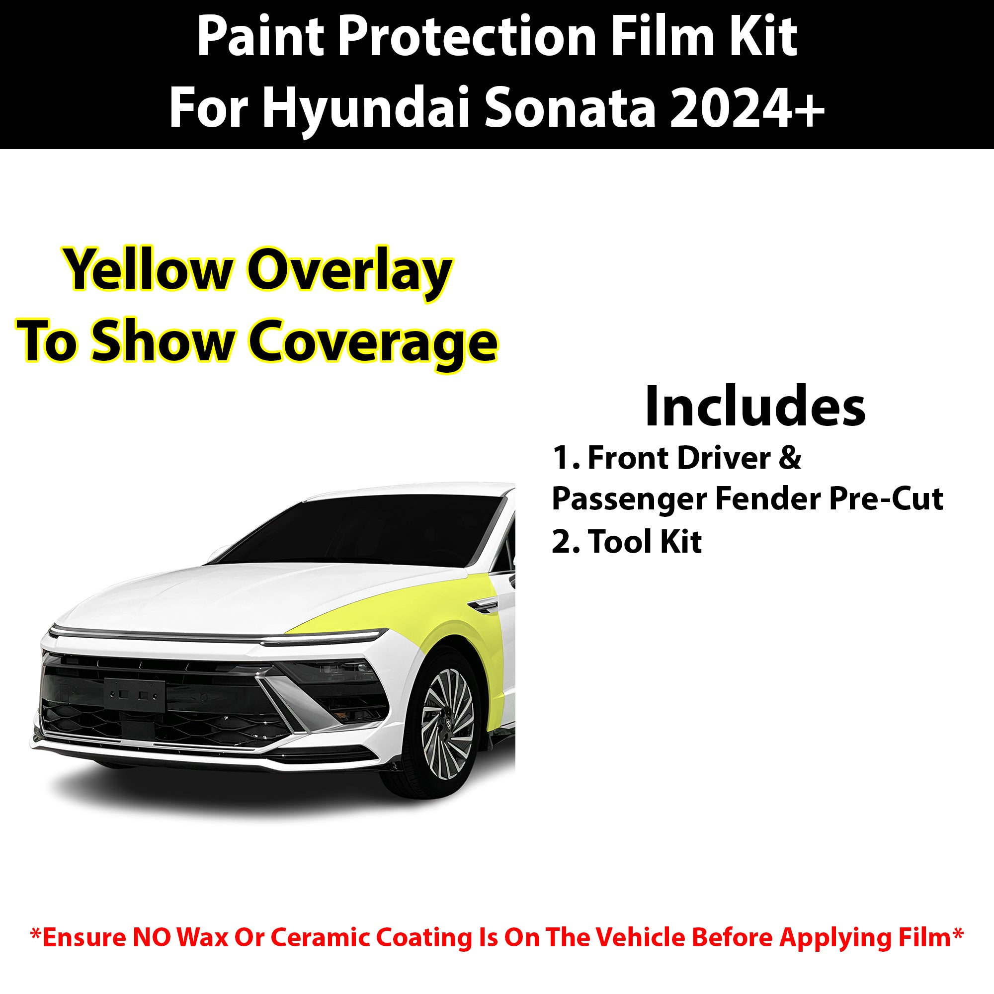 Fits Hyundai Sonata (SEL) 2024+ Precut Premium Paint Protection Film Clear Bra PPF Decal Film Kit Cover - Bogar Tech Designs