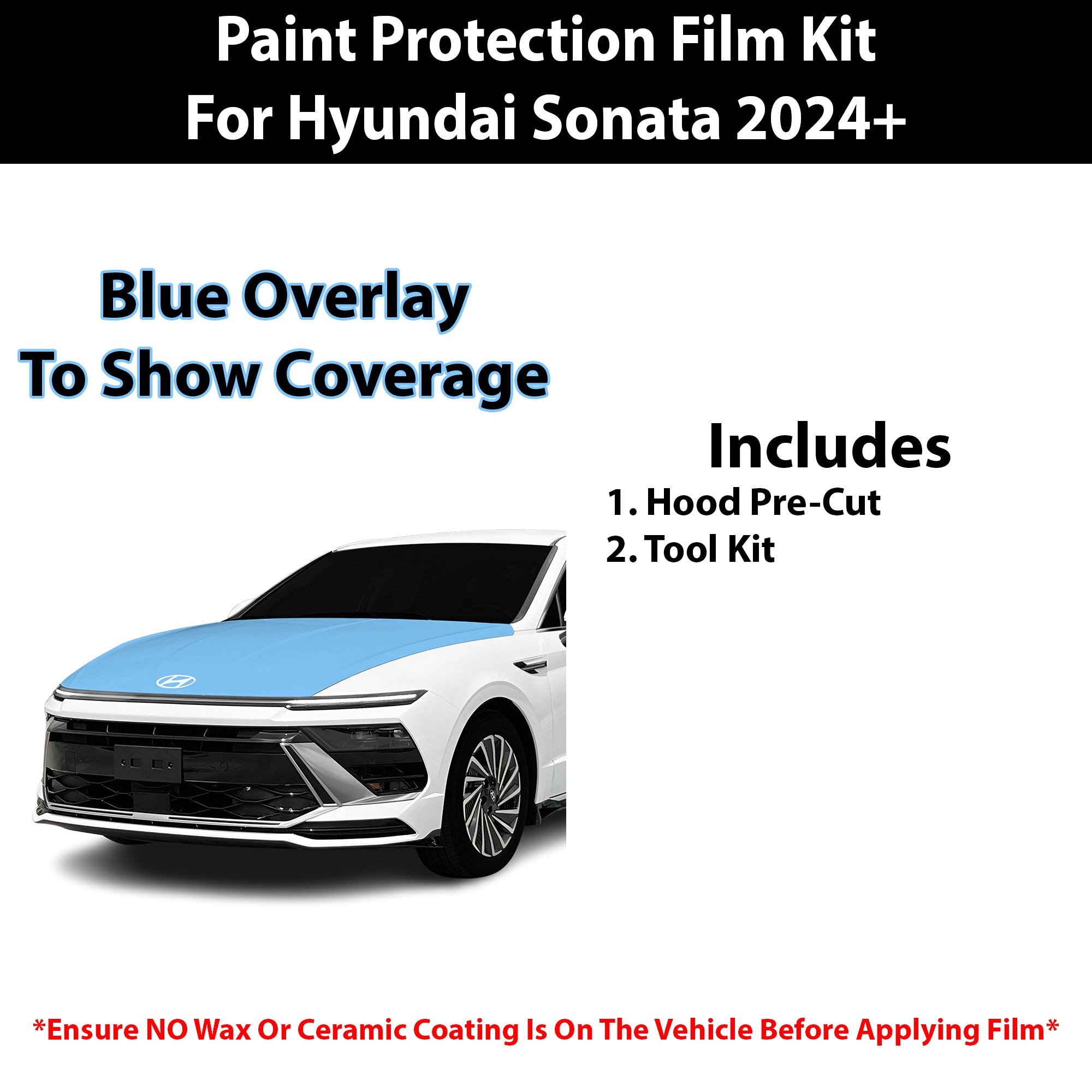 Fits Hyundai Sonata (SEL) 2024+ Precut Premium Paint Protection Film Clear Bra PPF Decal Film Kit Cover - Bogar Tech Designs