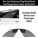 Quarter Window American Flag Vinyl Decal Stickers Fits Range Rover Velar 2018+