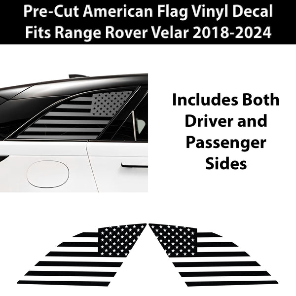 Quarter Window American Flag Vinyl Decal Stickers Fits Range Rover Velar 2018+