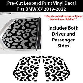 Animal Leopard Cheetah Cow Window Vinyl Decal Stickers Fits BMW X7 2019-2022