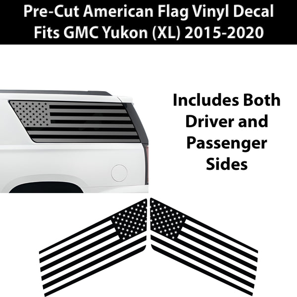 Quarter Window American Flag Vinyl Decal Stickers Fits GMC Yukon XL 2015-2020