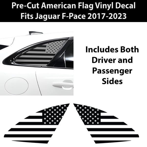 Quarter Window American Flag Vinyl Decal Stickers Fits Jaguar F-Pace 2017-2023