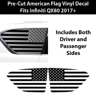 Quarter Window American Flag Vinyl Decal Stickers Fits Infiniti QX80 2017+