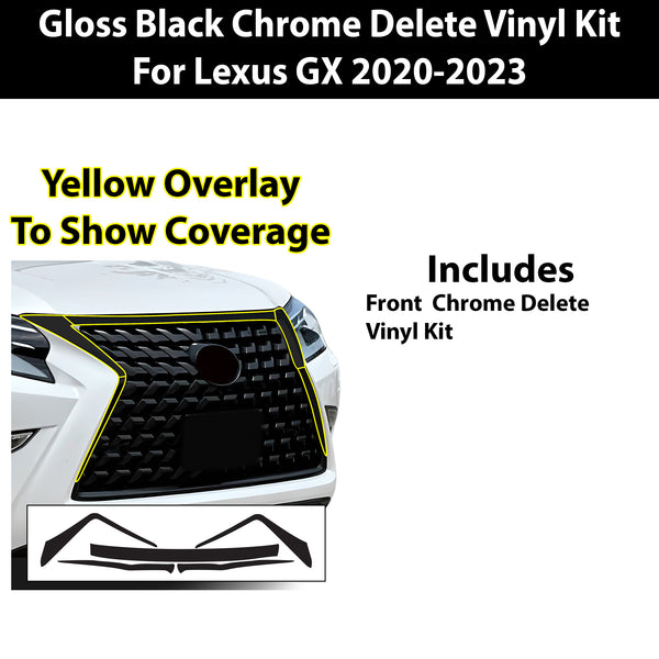 Vinyl Chrome Delete Blackout Decal Stickers Overlay Film Fits Lexus GX