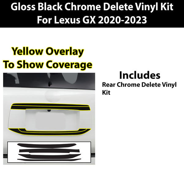 Vinyl Chrome Delete Blackout Decal Stickers Overlay Film Fits Lexus GX