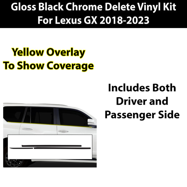 Vinyl Chrome Delete Blackout Decal Stickers Overlay Film Fits Lexus GX