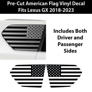 Quarter Window American Flag Vinyl Decal Stickers Fits Lexus GX 2018-2023