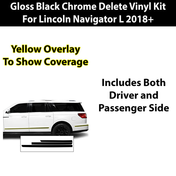 Fits Lincoln Navigator (L) 2018+ Vinyl Chrome Delete Blackout Decal Stickers Overlay Film