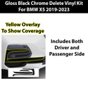 Vinyl Chrome Delete Blackout Decal Stickers Overlay Film Fits BMW X5 2019-2023