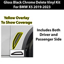 Vinyl Chrome Delete Blackout Decal Stickers Overlay Film Fits BMW X5 2019-2023