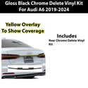 Vinyl Chrome Delete Blackout Decal Stickers Overlay Film Fits Audi A6 2019-2024