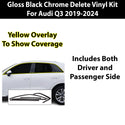 Vinyl Chrome Delete Blackout Decal Stickers Overlay Film Fits Audi Q3 2019-2024