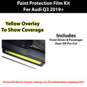 Fits Audi Q3 2019+ Precut Door Sill Premium Paint Protection Film PPF Decal Film Kit Cover, Gloss Black Carbon Fiber