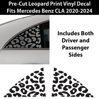 Animal Leopard Cheetah Cow Quarter Window Vinyl Decal Stickers Fits Mercedes Benz CLA 2020-2024