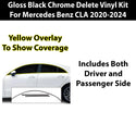 Vinyl Chrome Delete Blackout Decal Stickers Overlay Film Fits Mercedes Benz CLA 200 250 2020-2024