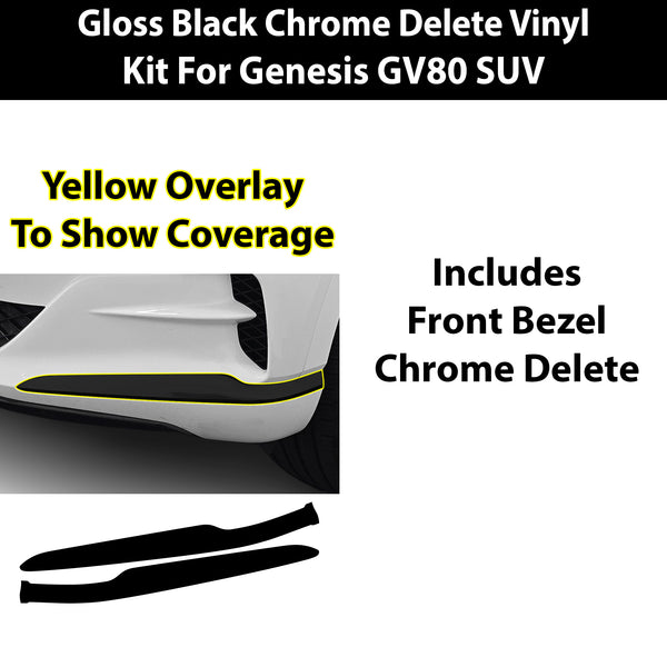 Genesis GV80 SUV Blackout Chrome Delete Kit – Precut Gloss Black Vinyl Overlays Film