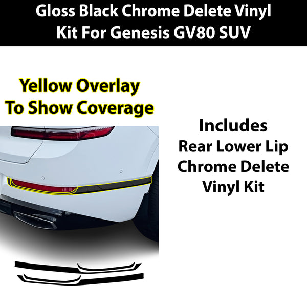 Genesis GV80 SUV Blackout Chrome Delete Kit – Precut Gloss Black Vinyl Overlays Film
