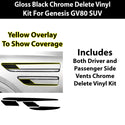 Genesis GV80 SUV Blackout Chrome Delete Kit – Precut Gloss Black Vinyl Overlays Film