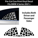 Fits BMW 4 Series Convertible 2021+ Animal Leopard Cheetah Cow Window Vinyl Decal Stickers