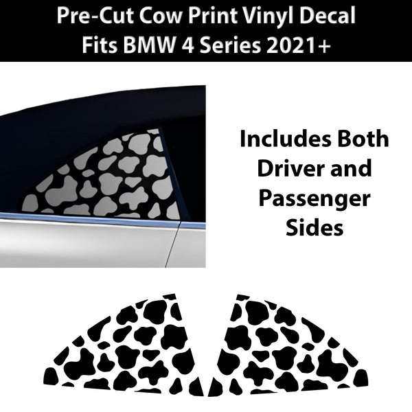 Fits BMW 4 Series Convertible 2021+ Animal Leopard Cheetah Cow Window Vinyl Decal Stickers