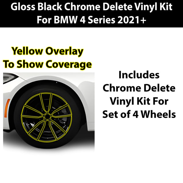 Vinyl Chrome Delete Blackout Decal Stickers Overlay Film Fits BMW 4 Series Convertible 2021+