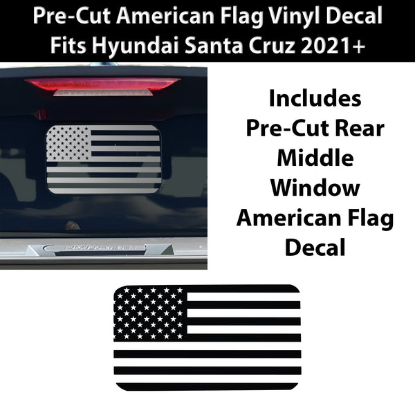 Rear Window American Flag Vinyl Decal Stickers Fits Hyundai Santa Cruz 2022+