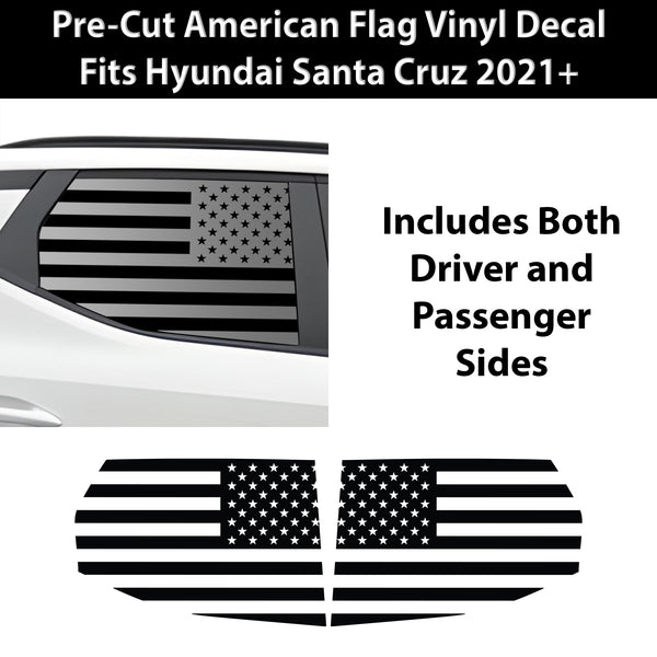 Rear Window American Flag Vinyl Decal Stickers Fits Hyundai Santa Cruz 2022+