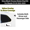 Vinyl Chrome Delete Blackout Decal Stickers Overlay Film Fits Mazda Cx-50 2022+