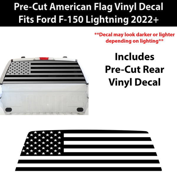 American Flag Rear Side Window Windshield Vinyl Decal Stickers Fits Ford F-150 F150 Lightning 2022+