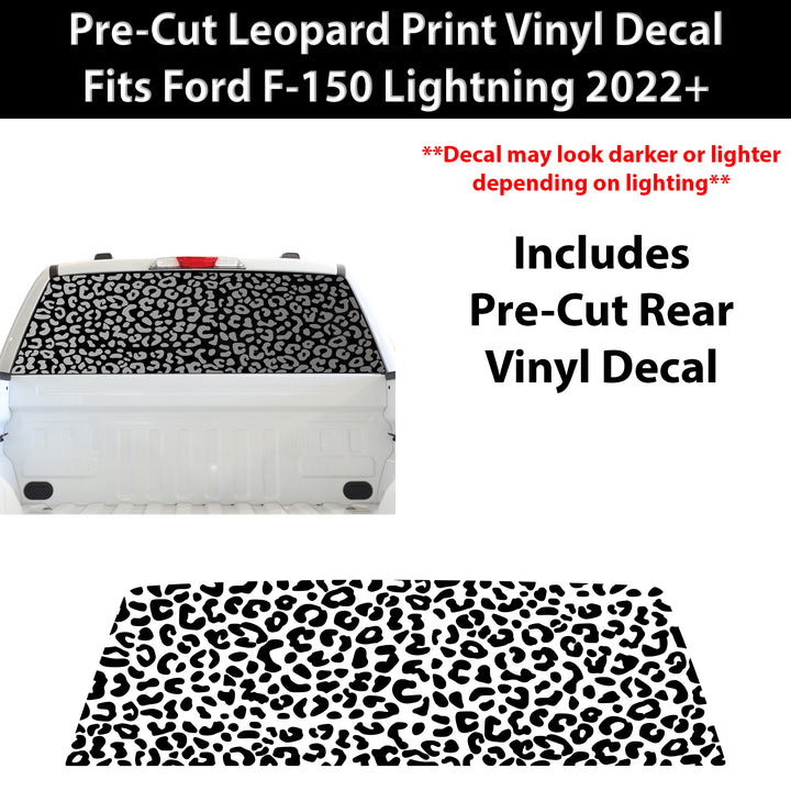 Animal Leopard Cow Window Vinyl Decal Stickers Fits Ford F - 150 F150 Lightning 2022+ - Bogar Tech Designs