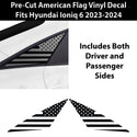 Quarter Window American Flag Vinyl Decal Stickers Fits Hyundai Ioniq 6 2023+