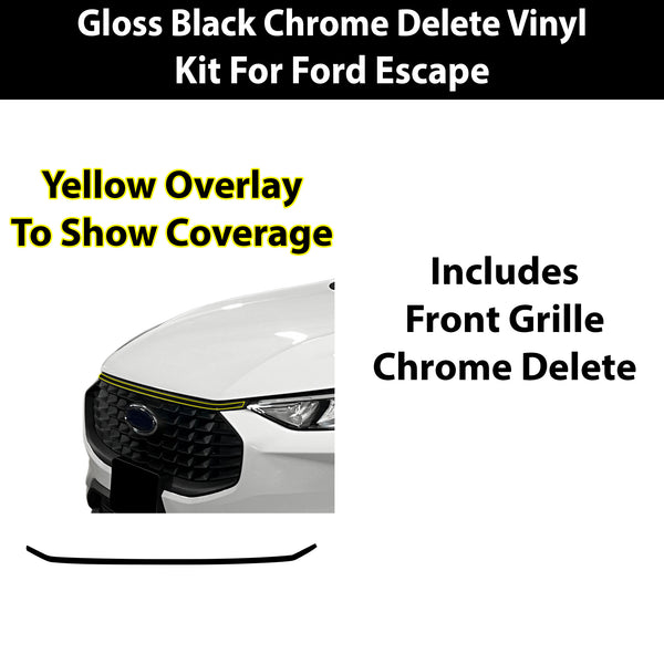 Ford Escape 2023-2026 Blackout Chrome Delete Kit – Precut Gloss Black Vinyl Overlays Film