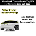 Vinyl Chrome Delete Blackout Decal Stickers Overlay Film Fits Mercedes Benz EQS SUV 2022+